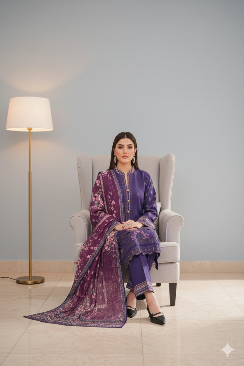 Shahnoor Emb Khaddar k-03